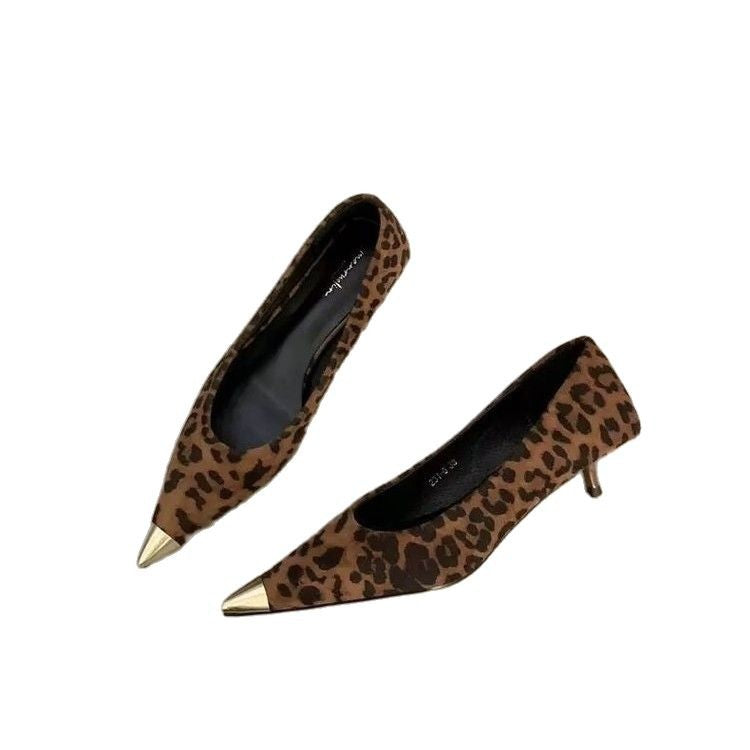 Damen elegante spitze Pumps mit goldener Zehenkappe R&B