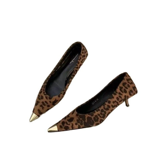 Damen elegante spitze Pumps mit goldener Zehenkappe R&B