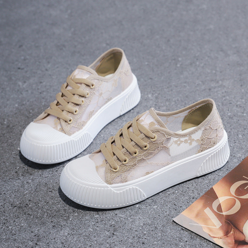 Damen Sneaker mit eleganter Spitzenoberfläche und rutschfester Sohle R&B