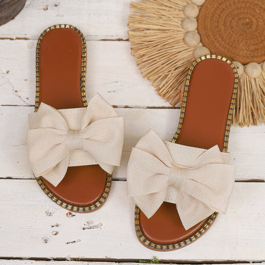 Damen elegante Slipper mit dekorativer Schleifenapplikation R&B