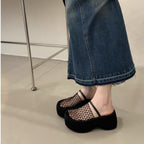 Damen Plattform-Mules mit durchlöchertem Netzdesign und komfortabler Sohle R&B
