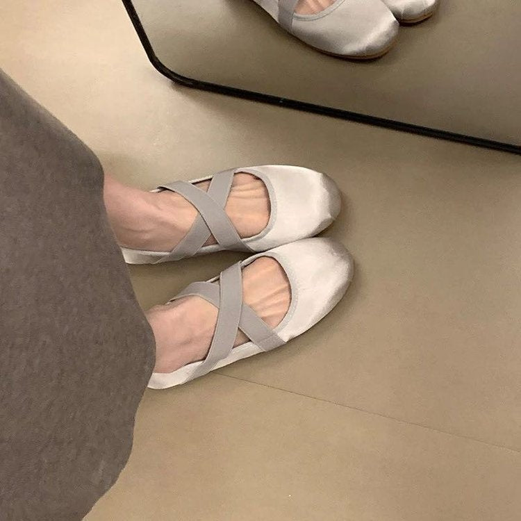 Damen Ballerinas mit dekorativem Riemen und komfortablem Fußbett R&B