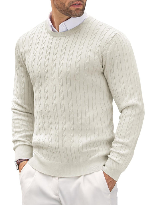 Herren Strickpullover mit Fischgratmuster R&B
