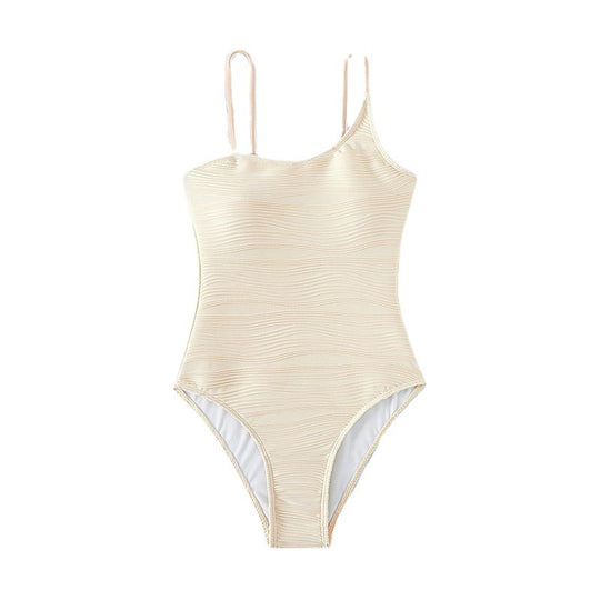 Damen Einteiler Badeanzug mit raffiniertem Rippendesign R&B