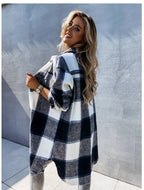 Damen Luftige Karobluse mit Knopfleiste und modernem Schnitt R&B