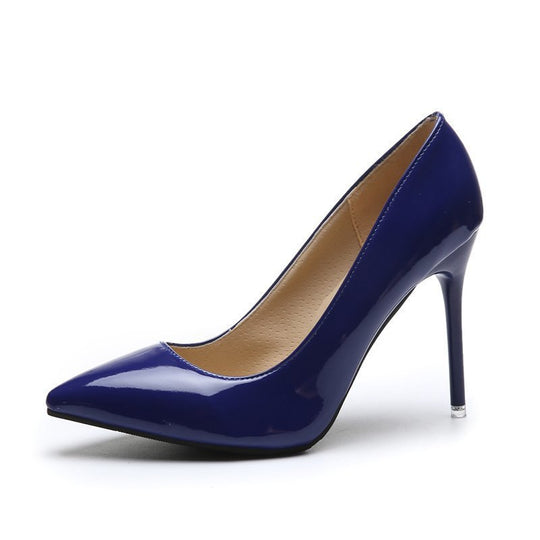 Damen elegante High Heels mit spitzem Zehenbereich und glanzvollem Finish R&B