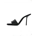Damen elegante High Heel Mules mit funkelnden Strassakzenten R&B