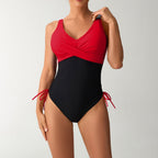 Damen Einteiliger Badeanzug mit integriertem Wickeldesign R&B