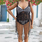 Damen Häkel-Bikinioberteil mit fransigen Details R&B