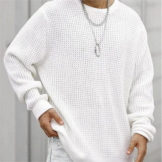 Herren komfortabler Strickpullover mit modischem Wabenmuster R&B