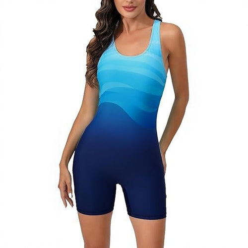 Damen Sportlicher Schwimmanzug mit kurzen Beinen R&B