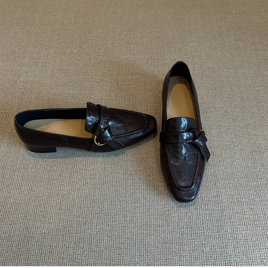 Damen elegante Loafer mit modischem Schnallen-Detail und komfortablem Blockabsatz R&B
