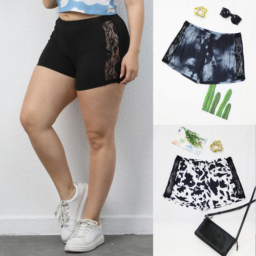Damen lässiges Cropped T-Shirt mit Wolkenmuster R&B