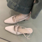 Damen elegante Slingback-Ballerinas mit dekorativem Schleifenakzent R&B