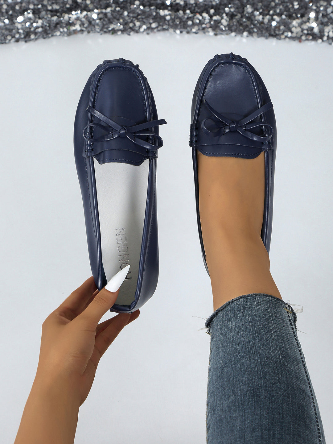 Damen Mokassins mit elegantem Schleifenakzent und weicher Sohle R&B