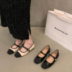 Damen elegante Ballerinas mit modischem Riemchen und dekorativem Knopf R&B