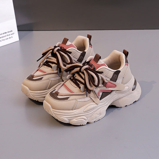 Damen modische Chunky Sneaker mit atmungsaktiver Mesh-Oberfläche und dämpfendem Fußbett R&B