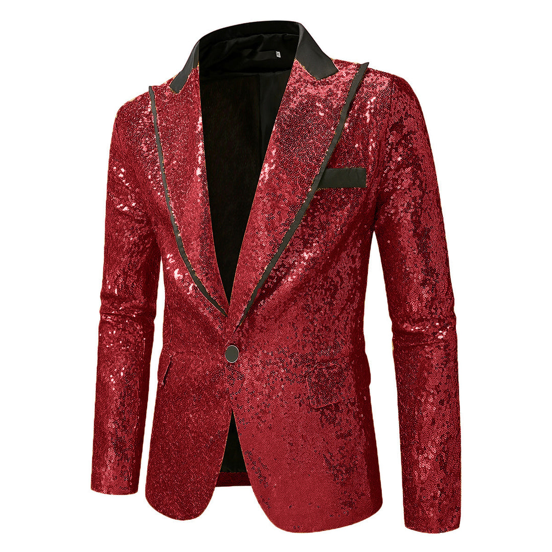 Herren Glitzernder Smokingblazer aus hochwertigem Satin R&B