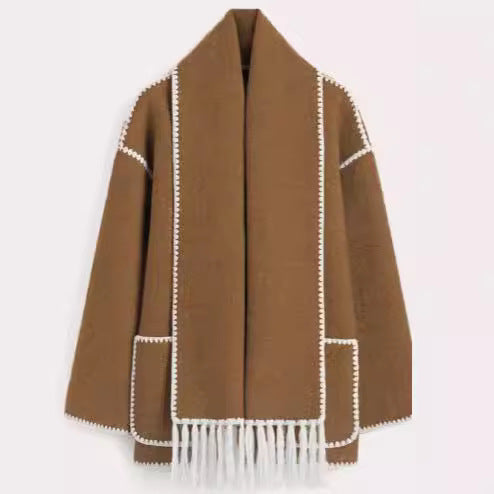 Damen Fransenjacke mit eleganter Saumverzierung R&B
