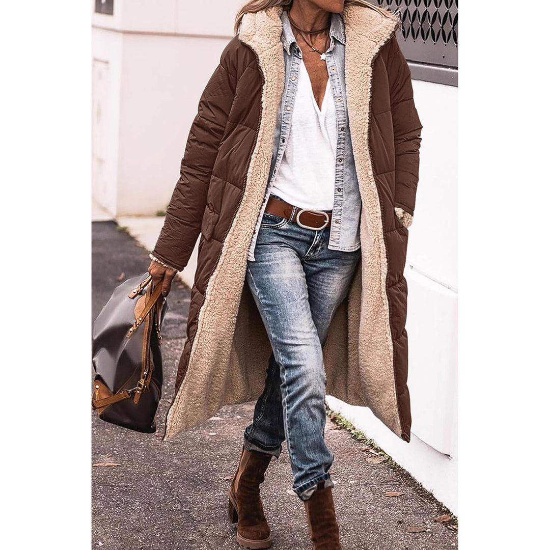 Damen gefütterter Parka mit Kapuze und lässigem Schnitt R&B