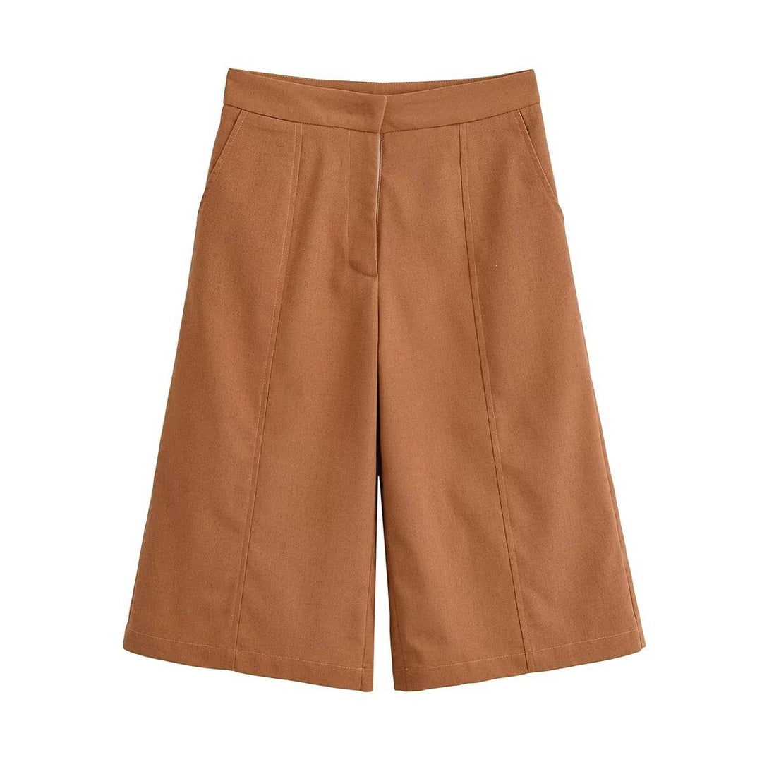 Damen weite Chino-Shorts mit eleganter Faltenlegung und praktischen Seitentaschen R&B