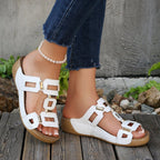 Damen komfortable Mules mit geflochtenem Riemendesign und anatomischem Fußbett R&B
