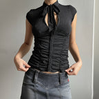 Damen Elegantes Rüschenshirt mit schickem BindR&Band R&B