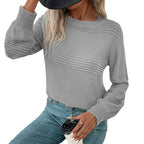 Damen exklusiver Strickpullover mit strukturiertem Design R&B