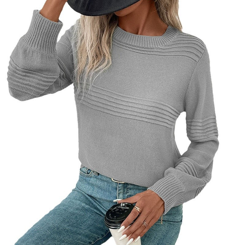 Damen exklusiver Strickpullover mit strukturiertem Design R&B