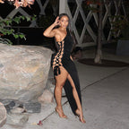 Damen Maxikleid mit asymmetrischem Schnitt und Raffung R&B