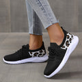 Damen Sportliche Sneakers mit atmungsaktivem Mesh-Obermaterial und modischem Leopardenmuster