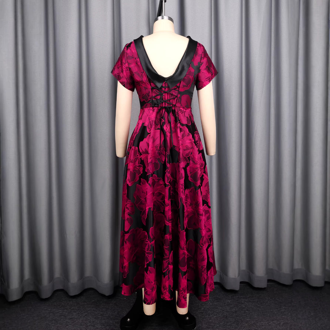 Damen Elegantes Midikleid mit floralem Design und strukturiertem Oberteil R&B