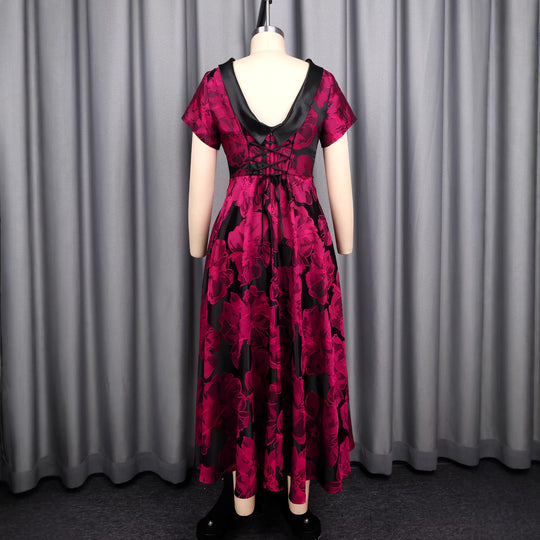 Damen Elegantes Midikleid mit floralem Design und strukturiertem Oberteil R&B