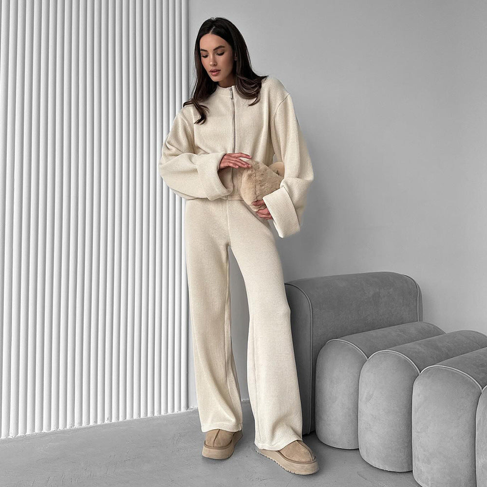 Damen Modisches und bequemes Strick-Ensemble mit weitem Schnitt R&B