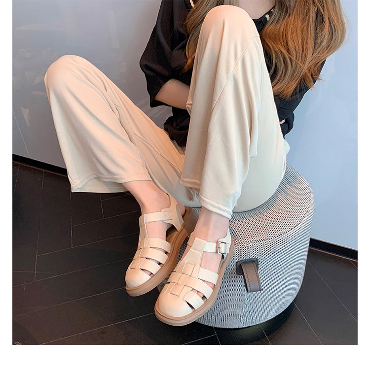 Damen Sandalen mit verstellbarem Riemen und rutschfester Sohle R&B