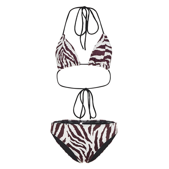 Damen Bikini Set im stylischen Zebra-Design mit verstellbaren Trägern R&B