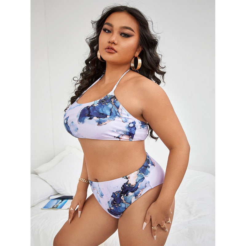 Damen Triangel-Bikini mit floralem Design und elastischem Bund R&B