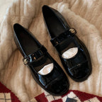 Damen Mary Jane Schuhe mit schicker Schnalle und glänzendem Finish R&B
