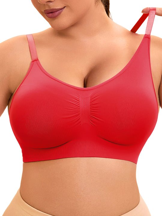 Damen sportlicher Bralette-BH mit nahtloser Passform und elastischem Unterband R&B