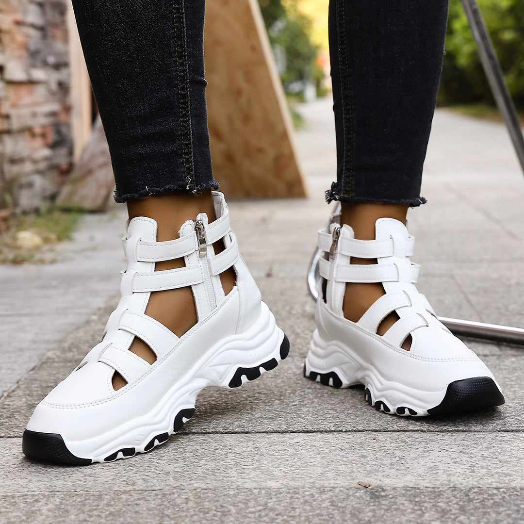 Damen Sportliche Riemensandalen mit Reißverschluss R&B
