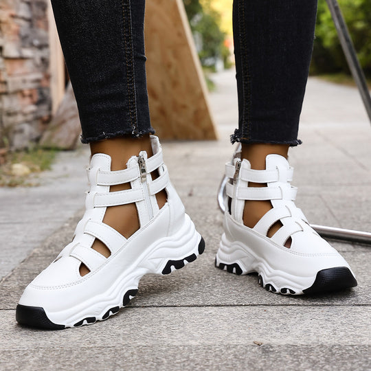 Damen Sportliche Riemensandalen mit Reißverschluss R&B