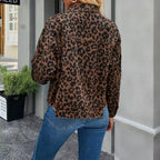 Damen Jeansjacke mit Leopardenmuster und lässigem Schnitt R&B