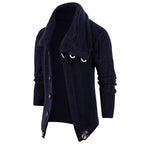 Herren Strickjacke mit Schalkragen und Holzknöpfen R&B