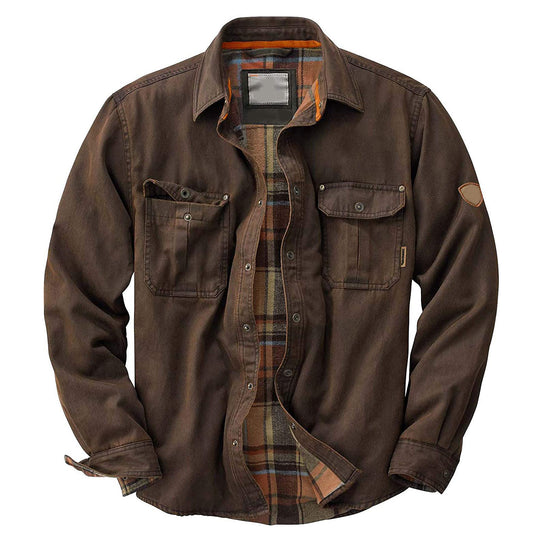 Herren Hemdjacke mit kariertem Innenfutter und praktischen Brusttaschen R&B