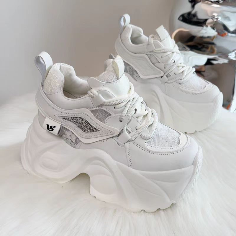 Damen Plateau Sneakers mit atmungsaktiver Mesh-Oberfläche und komfortabler Dämpfung R&B