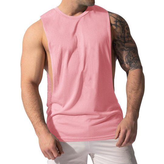 Herren nan Muskelshirt mit extra tiefen Armöffnungen und atmungsaktivem Baumwollmix R&B