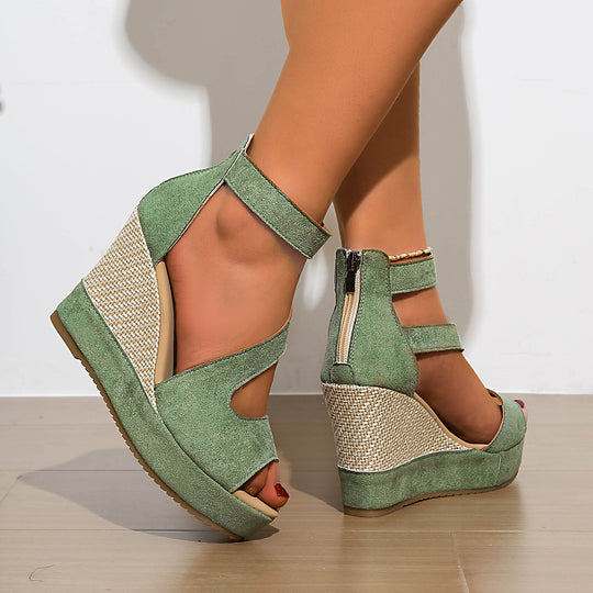 Damen Wedge-Sandalen mit flexiblem Riemendesign und bequemer Sohle R&B