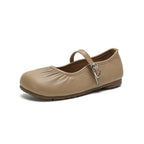 Damen Ballerinas mit durchgehendem Gummizug und dekorativem Riemchen