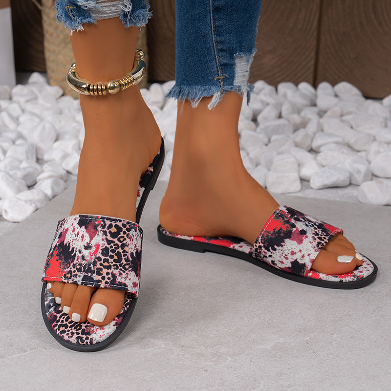 Damen Freizeitsandalen mit modischem Tiermuster R&B