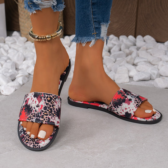 Damen Freizeitsandalen mit modischem Tiermuster R&B